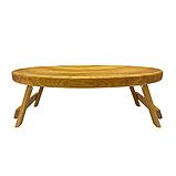 Стіл-таця для сніданку в ліжко універсальний для сервірування, дерев'яний, дубовий, овальний 50х30 см, фото 2