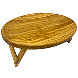 Стіл-таця для сніданку в ліжко універсальний для сервірування, дерев'яний, дубовий, овальний 50х30 см, фото 5