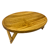 Стіл-таця для сніданку в ліжко універсальний для сервірування, дерев'яний, дубовий, овальний 50х30 см, фото 6