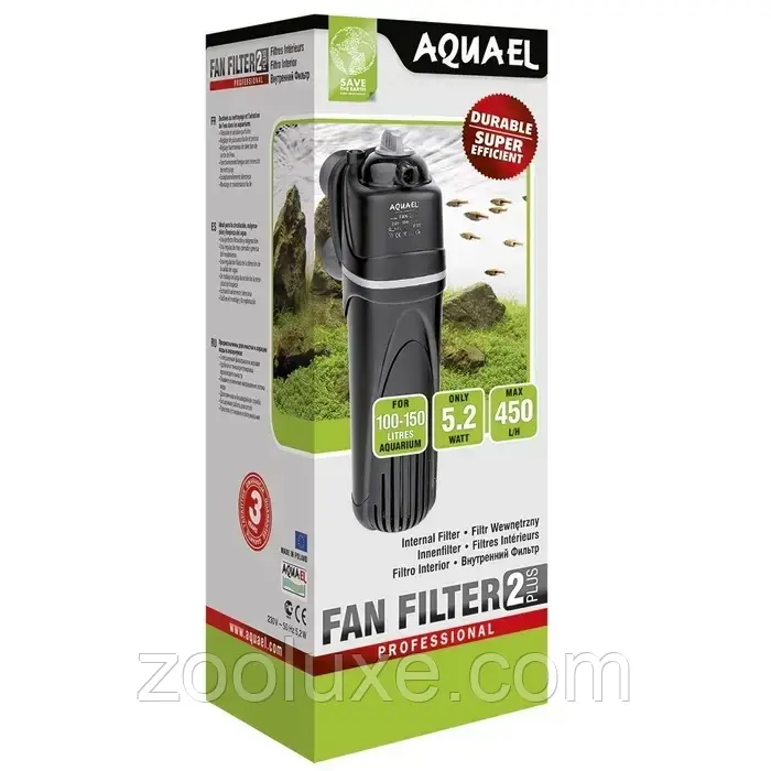 Aquael Fan Filter 2 Plus 100-150 л, 450 л/год фільтр для акваріума внутрішній Акваель, фото 1