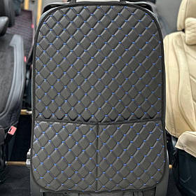 Захисна накидка на спинку переднього сидіння, чорна з синьою ниткою