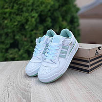 Жіночі кросівки Adidas Forum 84 Low White Green Адідас Форум низькі білі із зеленим шкіряні демісезонні, фото 5