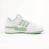 Жіночі кросівки Adidas Forum 84 Low White Green Адідас Форум низькі білі із зеленим шкіряні демісезонні, фото 8