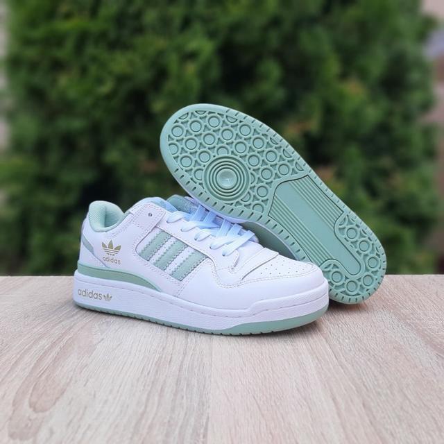 Adidas FORUM LOW білі з бірюзою