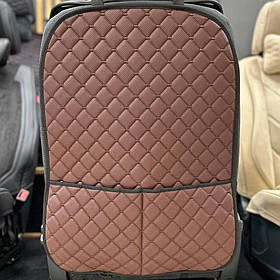 Захисна накидка на спинку переднього сидіння, коричнева із чорним кантом