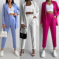 Класичний брючний костюм піджак і штани з високою посадкою 42-44 44-46