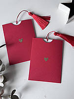 Подарочный сертификат ручной работы в красном конверте 1 шт