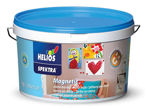 Магнітна фарба-грунт для стін HELIOS SPEKTRA Magnetic темно-сіра, 2кг, фото 1