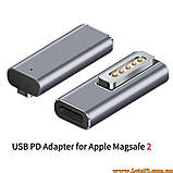 Магнітний адаптер Type C Magsafe 2 100W PD Fast Charging для MacBook Air Pro USB C конвертер зарядний магнітний перехідник, фото 4