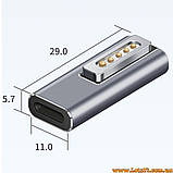 Магнітний адаптер Type C Magsafe 2 100W PD Fast Charging для MacBook Air Pro USB C конвертер зарядний магнітний перехідник, фото 3