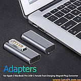 Магнітний адаптер Type C Magsafe 2 100W PD Fast Charging для MacBook Air Pro USB C конвертер зарядний магнітний перехідник, фото 8