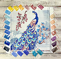 Набір для вишивання бісером Схема Павичі 39х40 см+бісер. Атлас