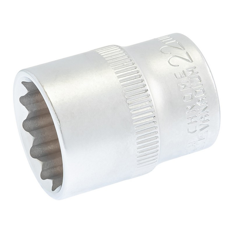 Головка торцева MASTERTOOL 12-гранна 1⁄2" 22 мм L 40 мм CrV 78-0622, фото 1