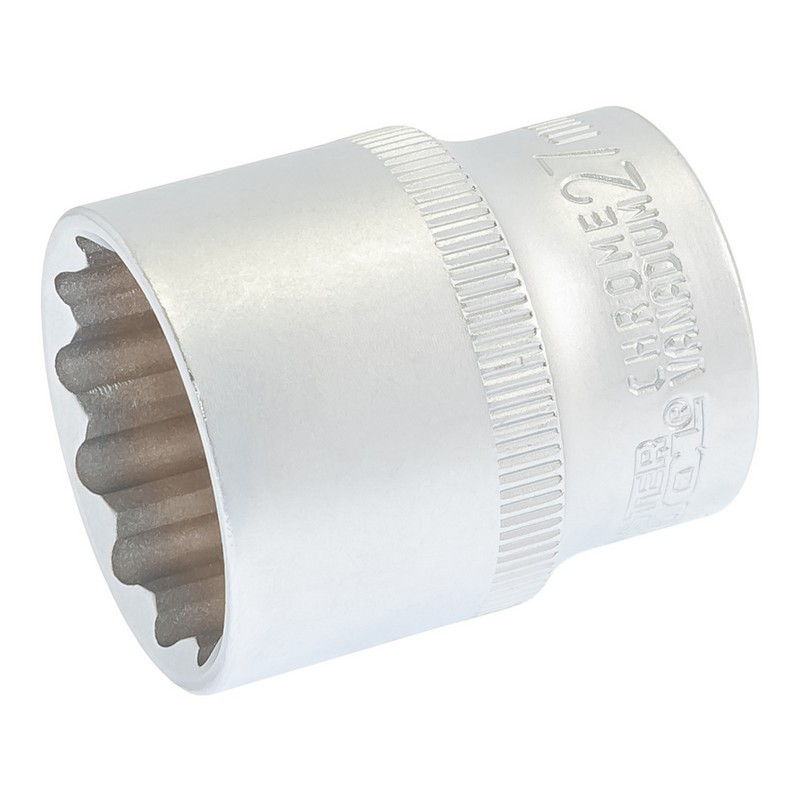 Головка торцева MASTERTOOL 12-гранна 1⁄2" 27 мм L 43 мм CrV 78-0627, фото 1