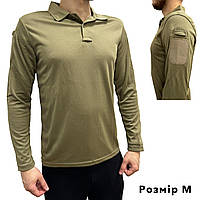 Поло для чоловіків із довгим рукавом, тактична сорочка з липучками на рукавах Бежевий M