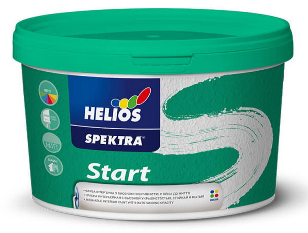 Фарба для стель та стін високопокривна HELIOS SPEKTRA Start, B3 (прозора), 1,86л