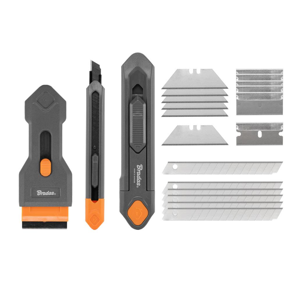 Набір ножів зі скребком та змінними лезами, 3 шт., DIY-KN191809/SET2B
