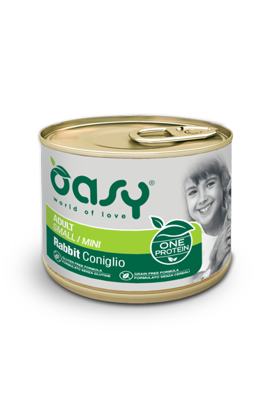 Акція 1+1 ! Вологий корм для собак малих та мініатюрних порід Oasy One Animal Protein Adult Small and Mini, кролик 200 гр