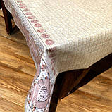 Скатертина-клейонка силіконова 137 см — на метраж, дизайн із сердечками та мереживом, фото 4