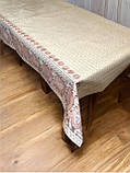 Скатертина-клейонка силіконова 137 см — на метраж, дизайн із сердечками та мереживом, фото 2