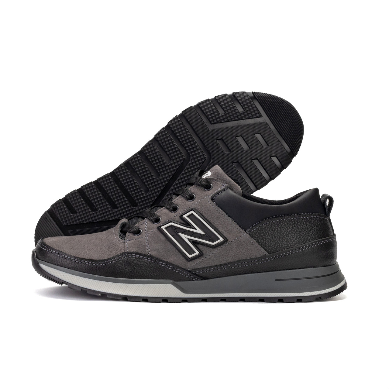 Чоловічі шкіряні кросівки Clasic Grey, фото 1