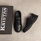 Чоловічі шкіряні туфлі Kristan black, фото 7