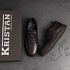 Чоловічі шкіряні туфлі Kristan dark chocolate, фото 8