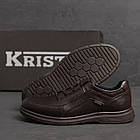 Чоловічі шкіряні туфлі Kristan dark chocolate, фото 10