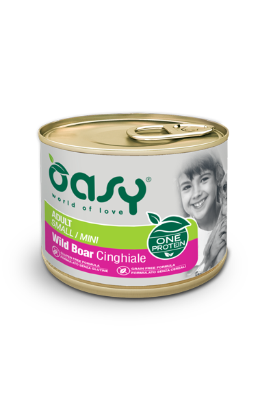 Вологий корм для собак малих та мініатюрних порід Oasy One Animal Protein Adult Small and Mini, дикий кабан 200 гр