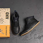 Чоловічі зимові шкіряні черевики LV black Style, фото 10