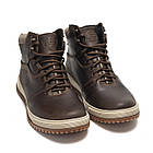 Чоловічі зимові шкіряні черевики LV brown Style, фото 2