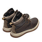 Чоловічі зимові шкіряні черевики LV brown Style, фото 4
