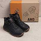 Чоловічі зимові шкіряні черевики Andante Trekking Step Black, фото 6