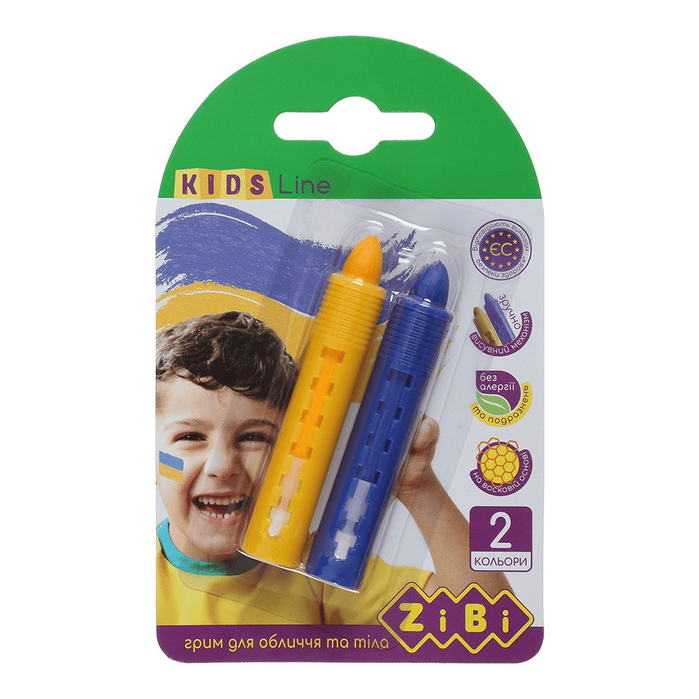 Фарби для обличчя та тіла "Патріот"на водній основі, жовто/блакитні , 10гр //, фото 1