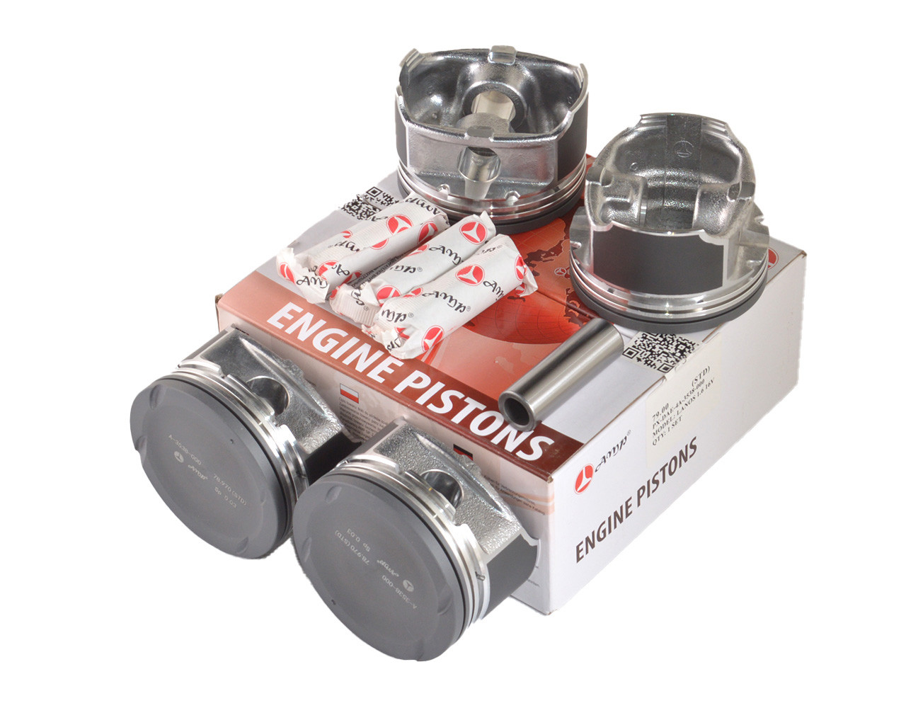 Поршень двигуна DAEWOO LANOS, NEXIA 1.5 (+0.75) (77,25) (поршень, палець) анодовані (к-т 4 шт.) кор., фото 1