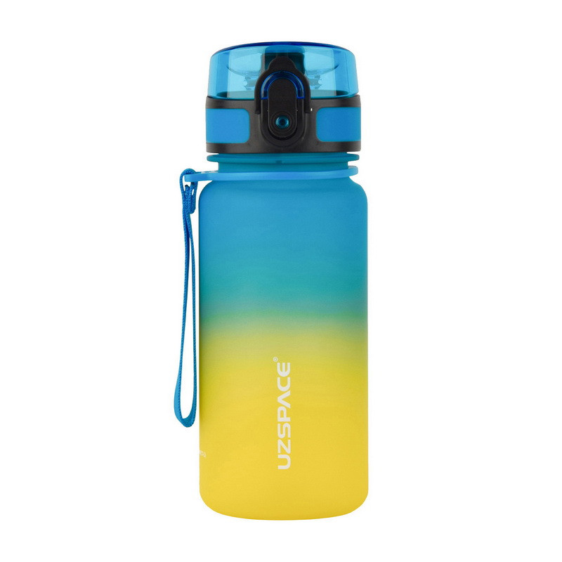 Приємна мала пляшка для води Uzspace Frosted Gradient Waterbottle 3034 (350 ml, blue/yellow), фото 1