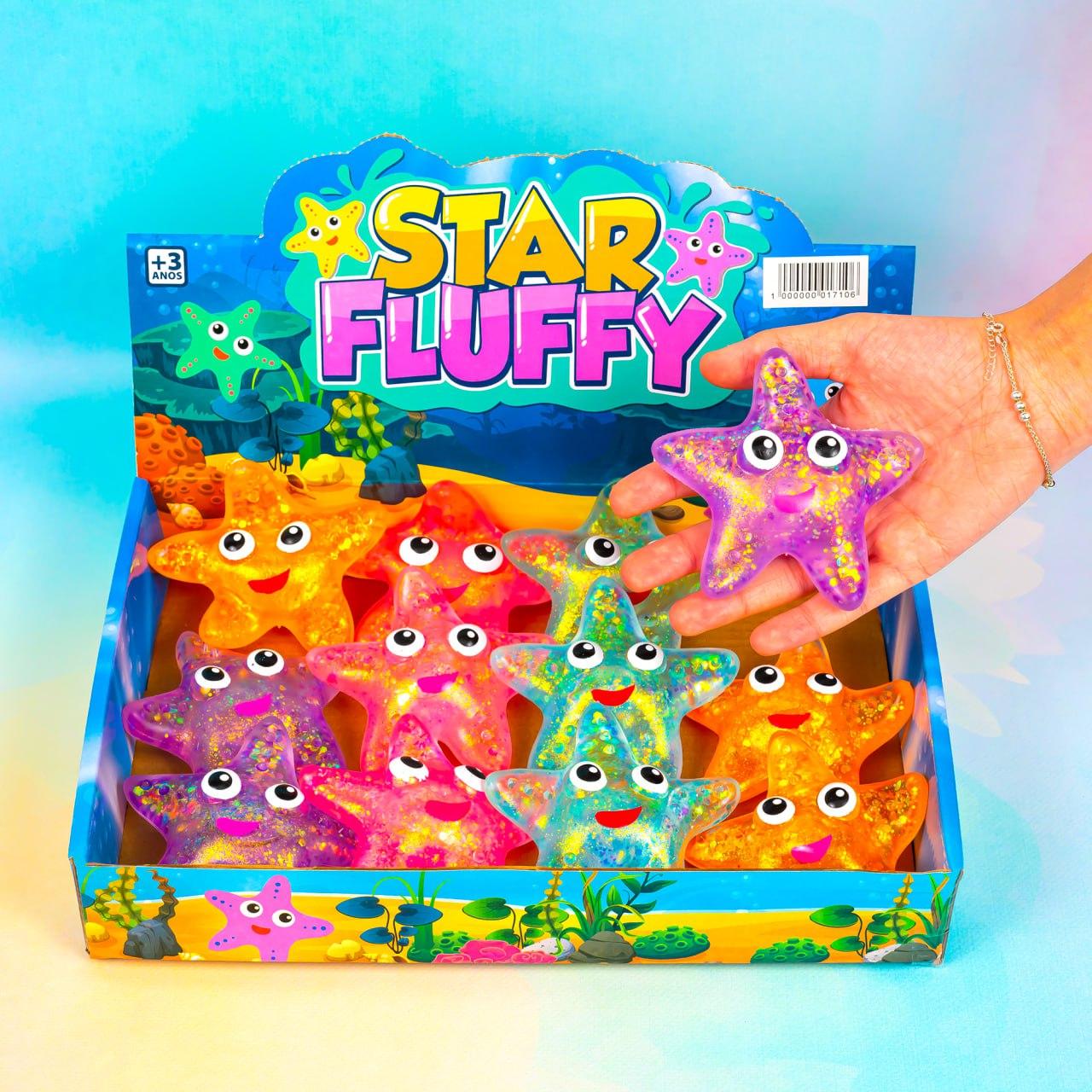 Іграшка тягучка антистрес Зірка, 9 см 12 шт упаковка