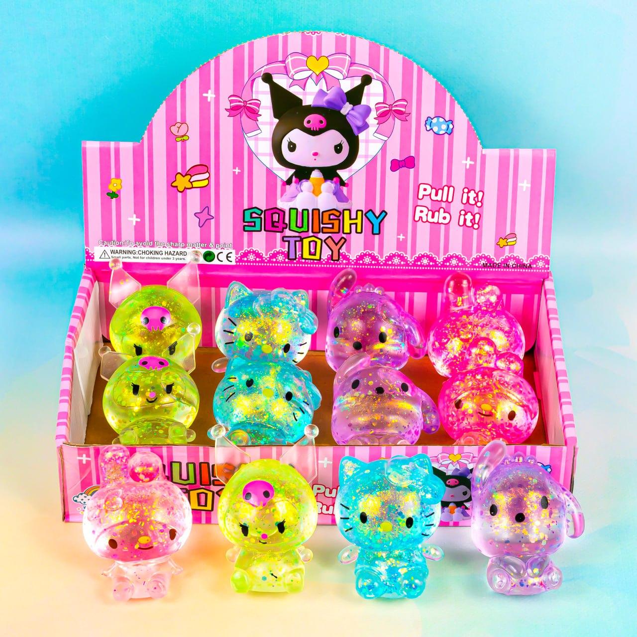 Іграшка тягучка антистрес Мультик, 9 см 12 шт упаковка