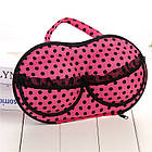 Органайзер-сумочка для бюстгальтерів і спідньої білизни Рожевий. Кейс-чохол для бюстгальтерів на блискавці, фото 4