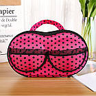 Органайзер-сумочка для бюстгальтерів і спідньої білизни Рожевий. Кейс-чохол для бюстгальтерів на блискавці, фото 6