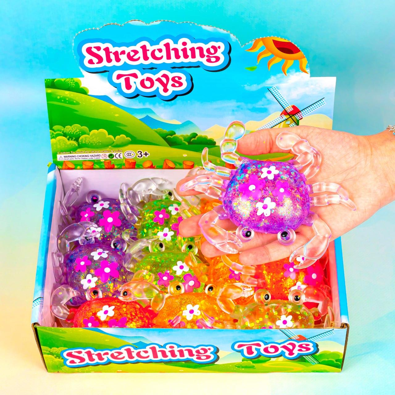 Іграшка тягучка антистрес Краб, 13 см 12 шт упаковка