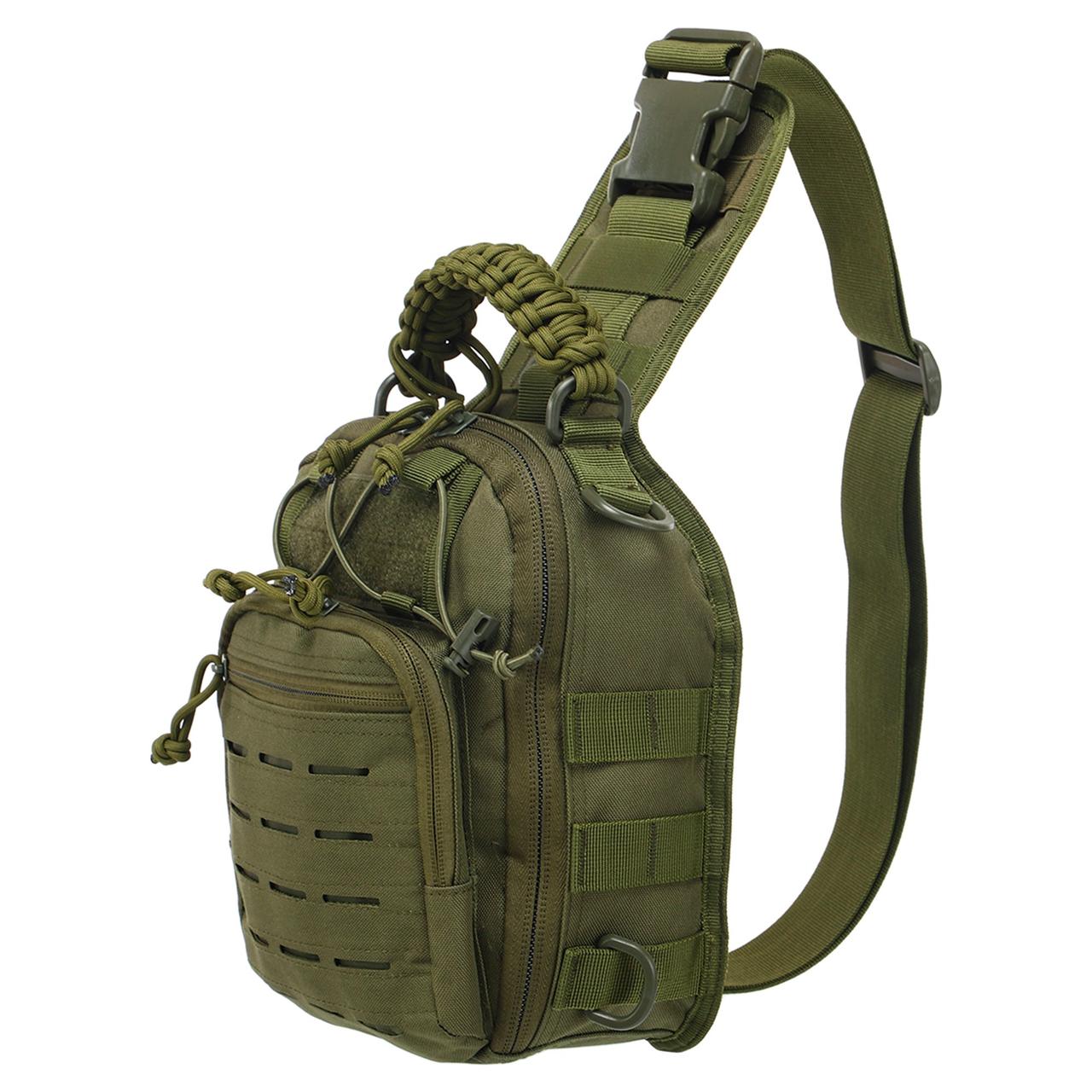 Сумка тактична на плече SILVER KNIGHT TY-8025 розмір 25x10x19см 5л оливковий