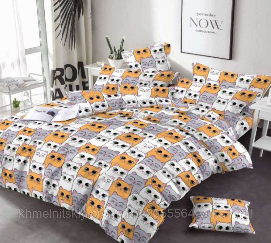 Полуторна постільна білизна дитяча Котики, фото 1