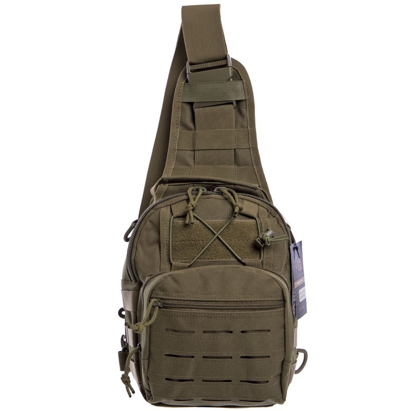 Сумка тактична на плече SILVER KNIGHT YQS-099 розмір 30x23x15см оливковий