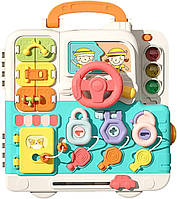 Дитячий ігровий розвиваючий бізіборд валізка для дітей з УКРАЇНСЬКОЮ ОЗВУЧКОЮ та підсвічуванням від 18 місяців