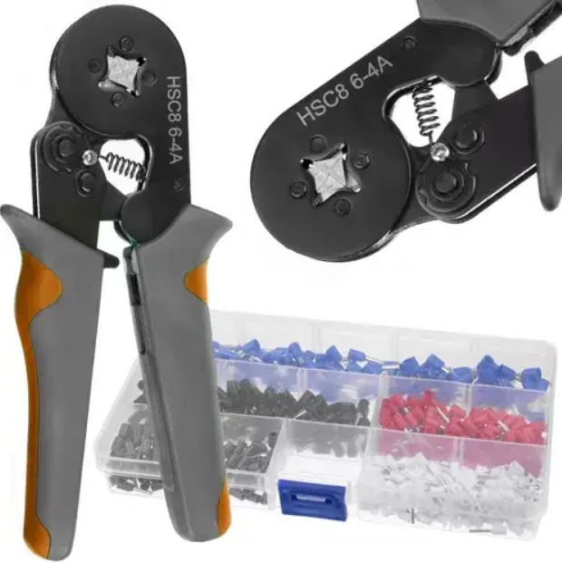 Кримпери (обтискні щипці) для гільз 0,25-10мм2 + набір гільз 500 шт Bigstren (23271), фото 1