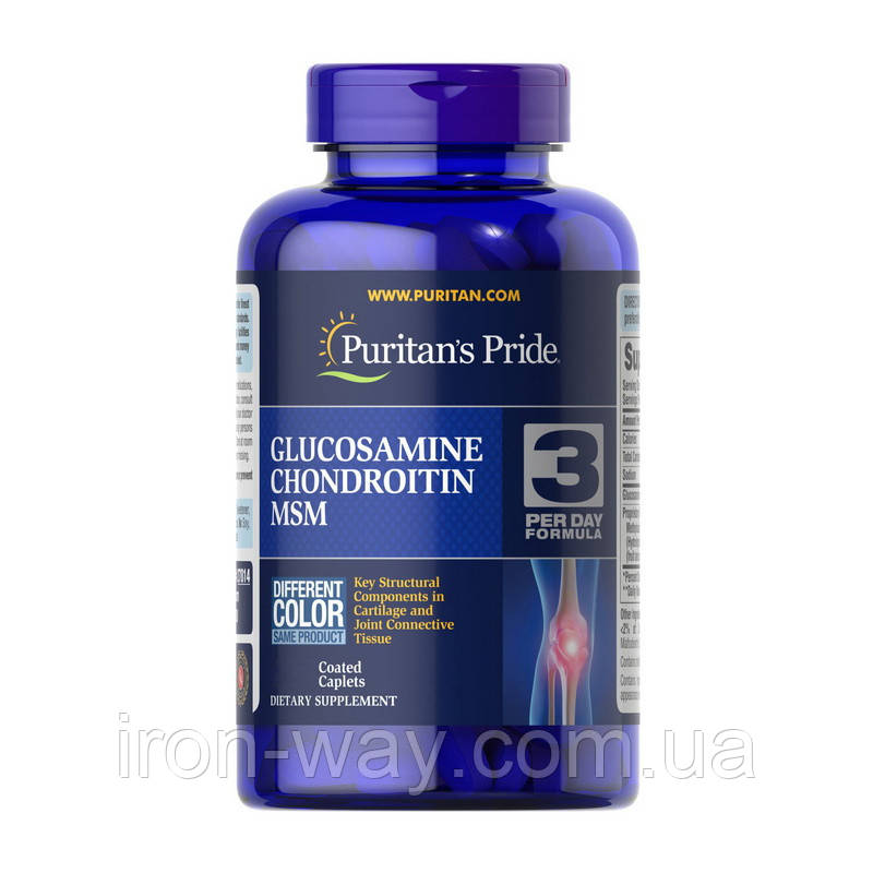 Puritan's Pride Double Strength Glucosamine, Chondroitin & MSM (120 caplets)