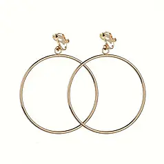 Кліпси жіночі без проколювання сережки-кільця 5 см золотисті красиві К5714