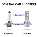 LED лампи H7 12v 55w (комплект 2-шт). Світлодіодні лампи h7 білий світ без кулера, фото 3