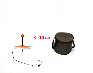 Набір кружків ОСНАЩЕНИХ 10 шт+ сумка на щуку, судака